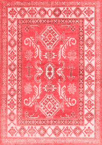 Geometric Red Traditional Rug, tr414red