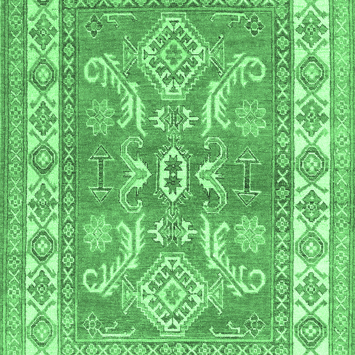Geometric Emerald Green Traditional Rug, tr414emgrn