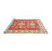 Sideview of Machine Washable Traditional Brown Gold Rug, wshtr415