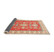 Sideview of Traditional Brown Gold Geometric Rug, tr415