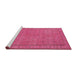 Sideview of Machine Washable Traditional Neon Hot Pink Rug, wshtr4150