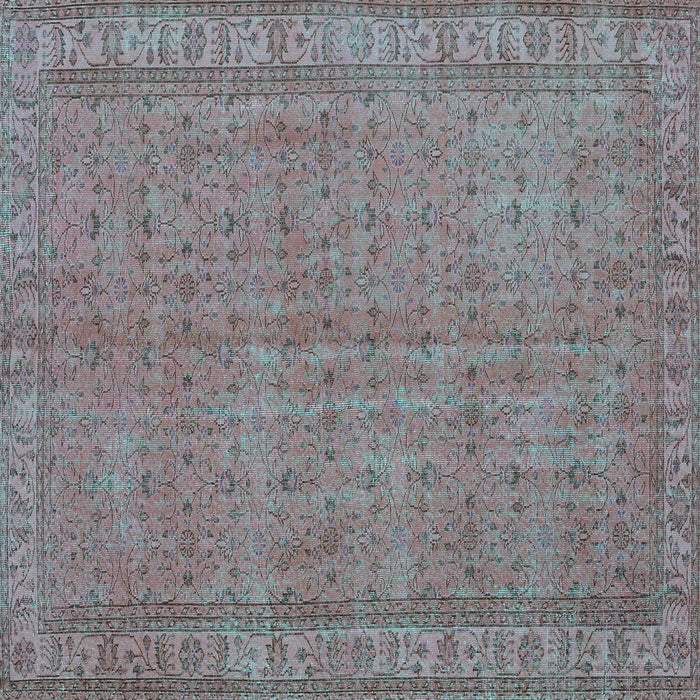 Square Machine Washable Persian Turquoise Bohemian Area Rugs, wshtr4150turq