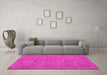 Machine Washable Persian Pink Bohemian Rug in a Living Room, wshtr4150pnk