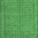 Square Machine Washable Persian Emerald Green Bohemian Area Rugs, wshtr4150emgrn