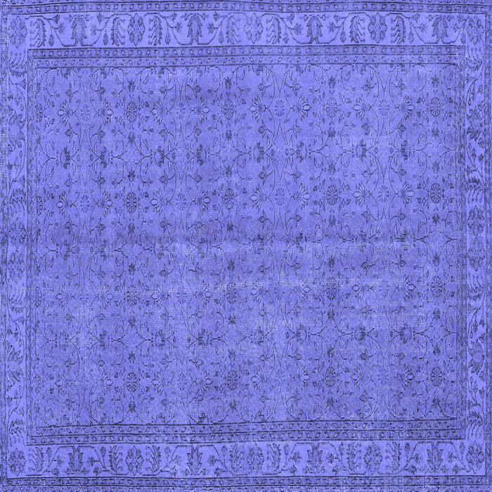 Square Machine Washable Persian Blue Bohemian Rug, wshtr4150blu