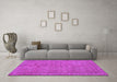 Machine Washable Persian Purple Bohemian Area Rugs in a Living Room, wshtr4150pur