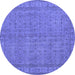 Round Persian Blue Bohemian Rug, tr4150blu