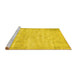 Sideview of Machine Washable Persian Yellow Traditional Rug, wshtr4151yw