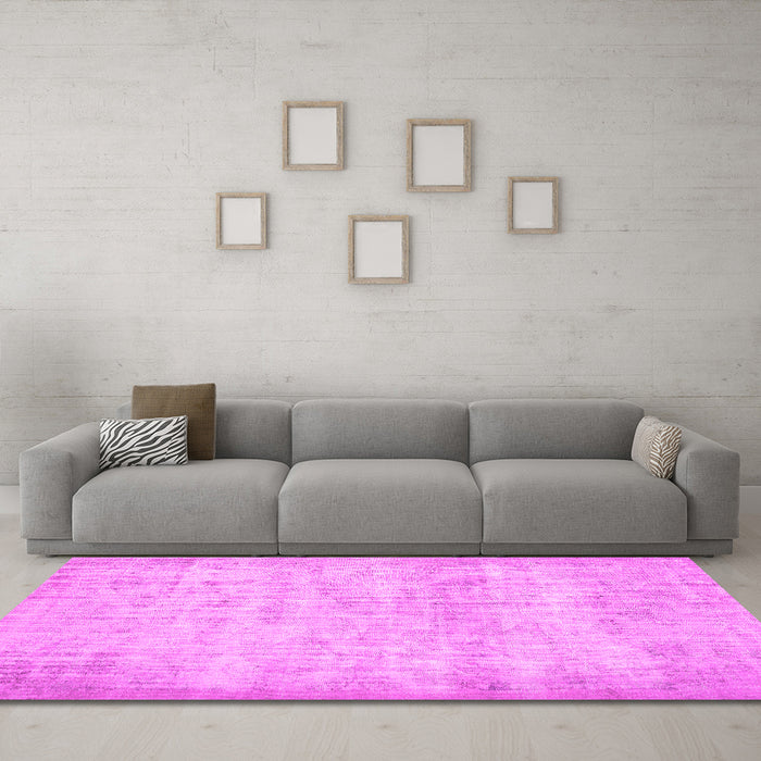 Machine Washable Persian Pink Traditional Rug in a Living Room, wshtr4151pnk