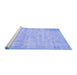 Sideview of Machine Washable Persian Blue Traditional Rug, wshtr4151blu