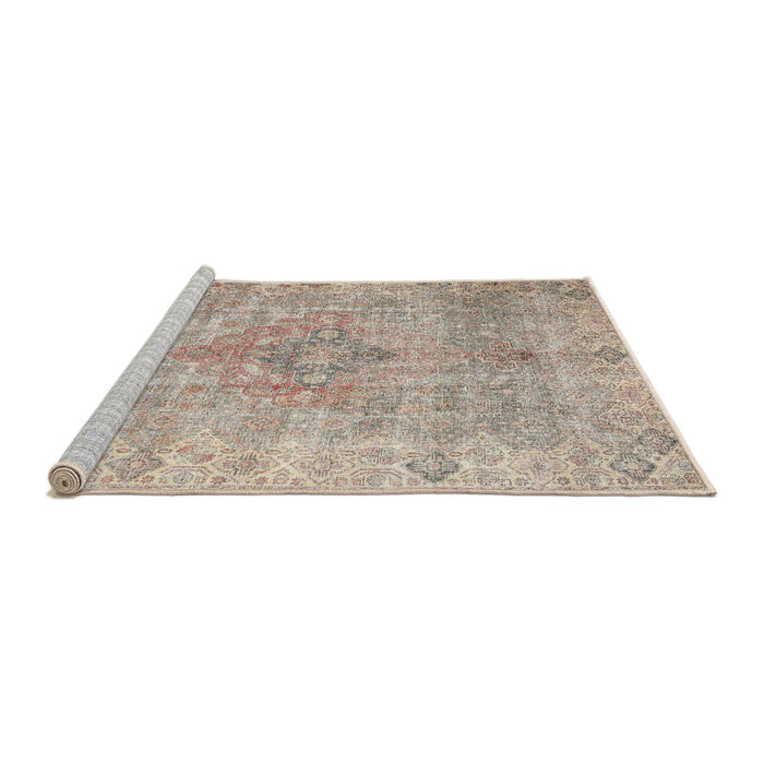 Sideview of Machine Washable Traditional Camel Brown Rug, wshtr4152