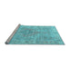 Sideview of Machine Washable Persian Light Blue Traditional Rug, wshtr4152lblu