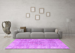 Machine Washable Persian Purple Traditional Area Rugs in a Living Room, wshtr4152pur