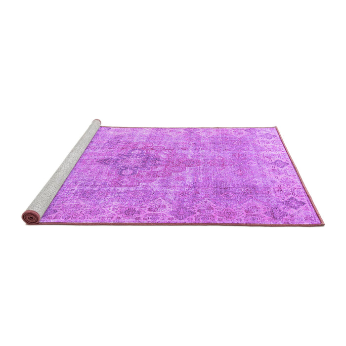 Sideview of Machine Washable Persian Purple Traditional Area Rugs, wshtr4152pur