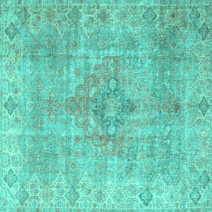 Square Persian Turquoise Traditional Rug, tr4152turq
