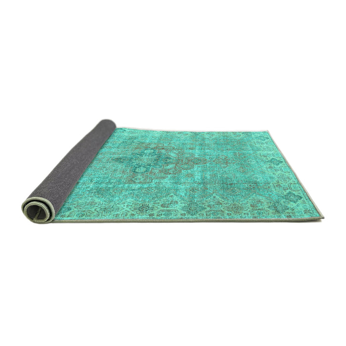 Sideview of Persian Turquoise Traditional Rug, tr4152turq