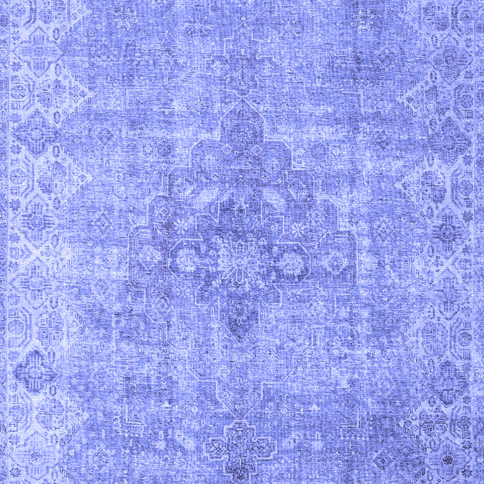 Machine Washable Persian Blue Traditional Rug, wshtr4152blu