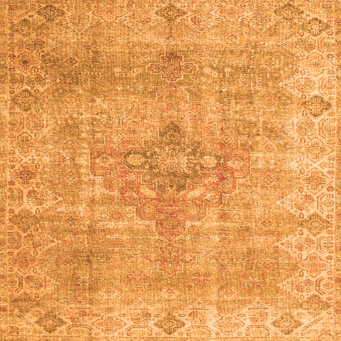 Round Machine Washable Persian Orange Traditional Area Rugs, wshtr4152org