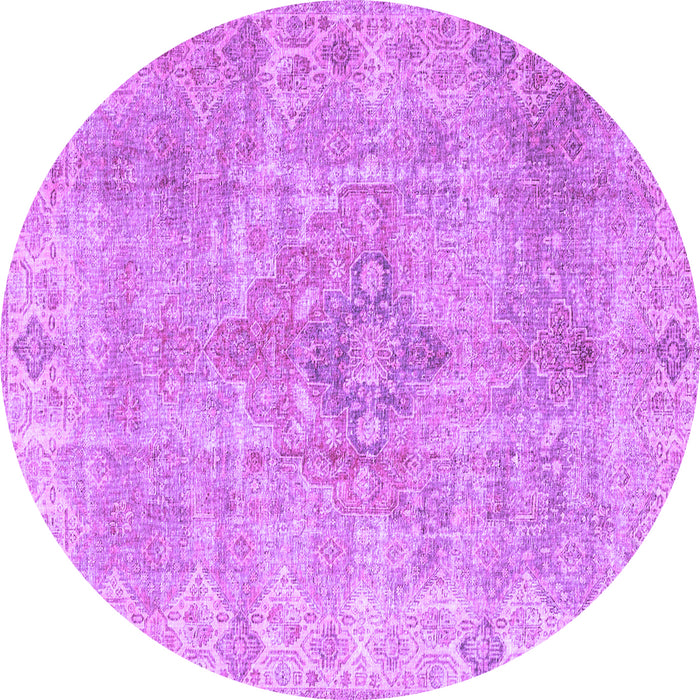 Round Persian Purple Traditional Rug, tr4152pur