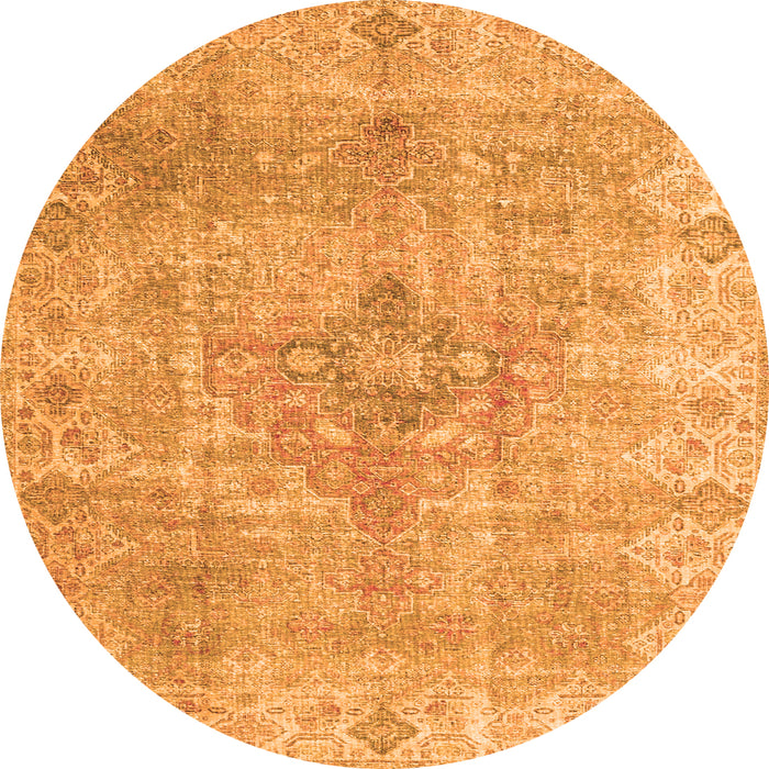 Square Persian Orange Traditional Rug, tr4152org