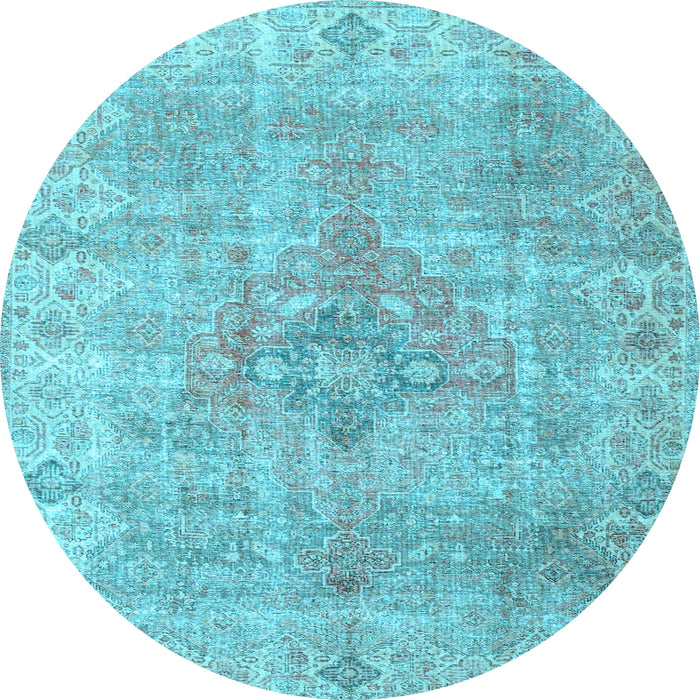 Round Persian Light Blue Traditional Rug, tr4152lblu