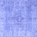 Square Persian Blue Traditional Rug, tr4152blu