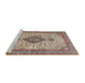 Sideview of Machine Washable Traditional Chestnut Brown Rug, wshtr4153