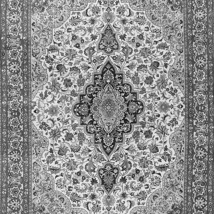 Serging Thickness of Machine Washable Medallion Gray Traditional Rug, wshtr4153gry