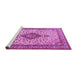 Sideview of Machine Washable Medallion Pink Traditional Rug, wshtr4153pnk