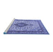 Sideview of Machine Washable Medallion Blue Traditional Rug, wshtr4153blu