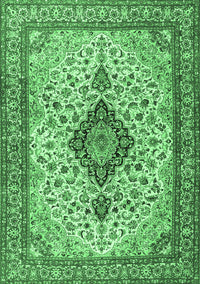 Medallion Emerald Green Traditional Rug, tr4153emgrn