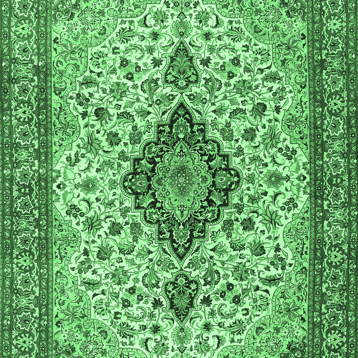 Medallion Emerald Green Traditional Rug, tr4153emgrn