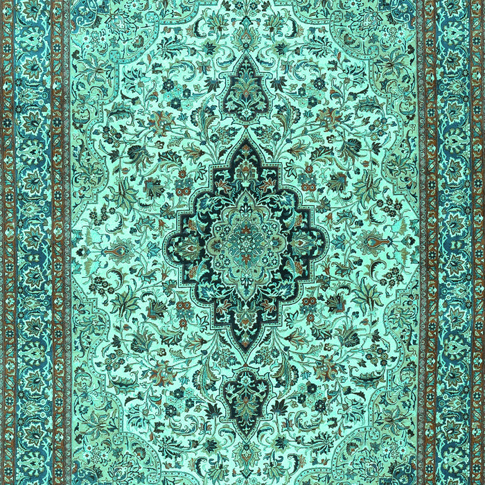 Medallion Turquoise Traditional Rug, tr4153turq