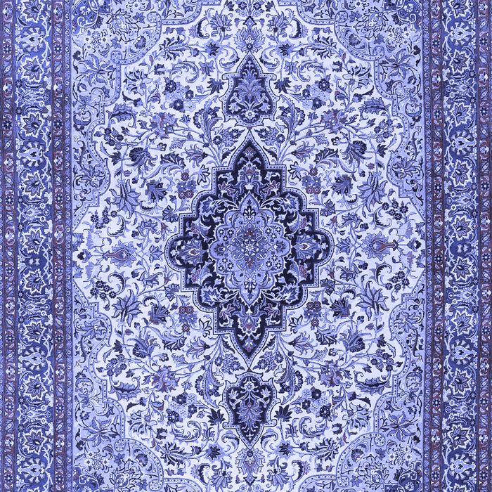Machine Washable Medallion Blue Traditional Rug, wshtr4153blu