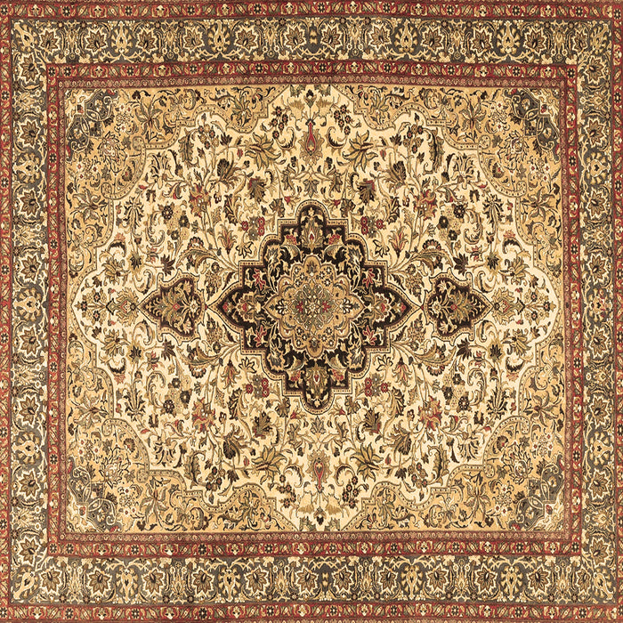 Square Medallion Brown Traditional Rug, tr4153brn