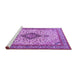 Sideview of Machine Washable Medallion Purple Traditional Area Rugs, wshtr4153pur