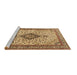 Sideview of Machine Washable Medallion Brown Traditional Rug, wshtr4153brn