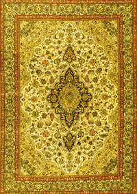 Medallion Yellow Traditional Rug, tr4153yw