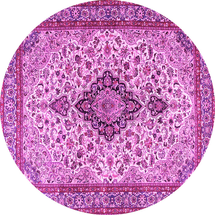 Round Medallion Pink Traditional Rug, tr4153pnk