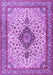 Machine Washable Medallion Purple Traditional Area Rugs, wshtr4153pur