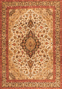 Medallion Orange Traditional Rug, tr4153org