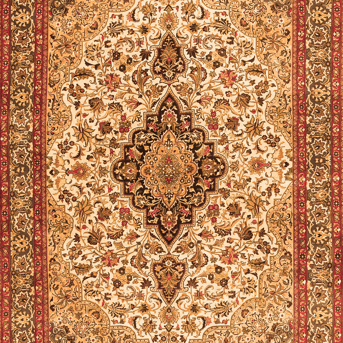 Medallion Orange Traditional Rug, tr4153org