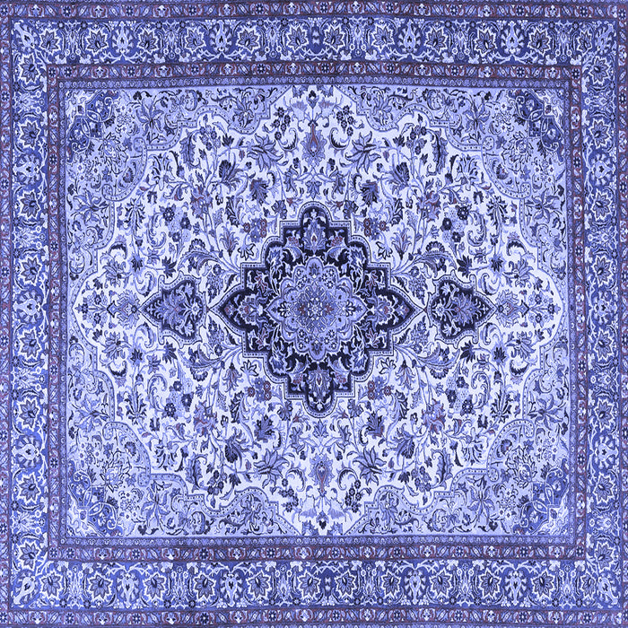 Square Medallion Blue Traditional Rug, tr4153blu