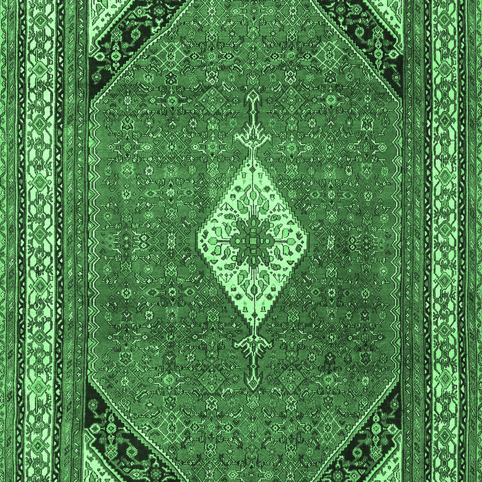 Machine Washable Medallion Emerald Green Traditional Area Rugs, wshtr4154emgrn