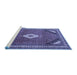 Sideview of Machine Washable Medallion Blue Traditional Rug, wshtr4154blu