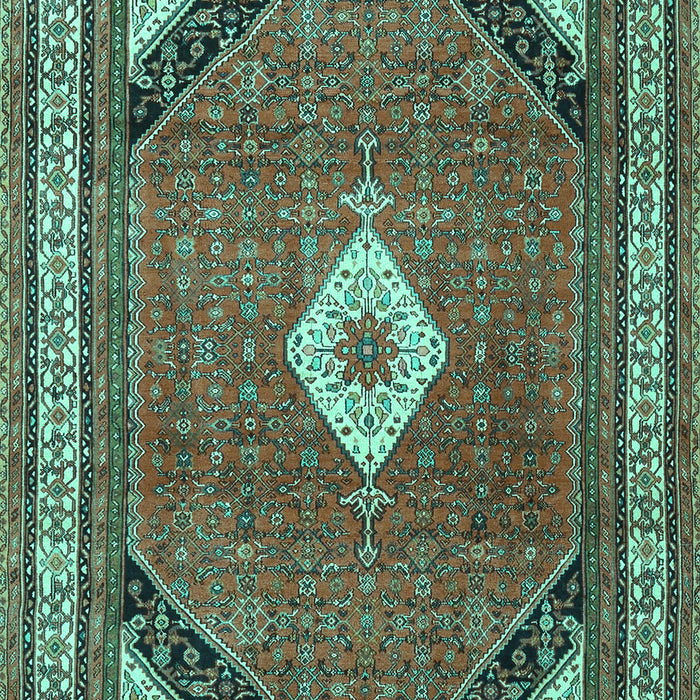 Machine Washable Medallion Turquoise Traditional Area Rugs, wshtr4154turq