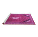 Sideview of Machine Washable Medallion Pink Traditional Rug, wshtr4154pnk