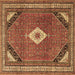 Square Medallion Brown Traditional Rug, tr4154brn