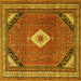 Square Medallion Yellow Traditional Rug, tr4154yw