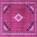 Square Medallion Pink Traditional Rug, tr4154pnk